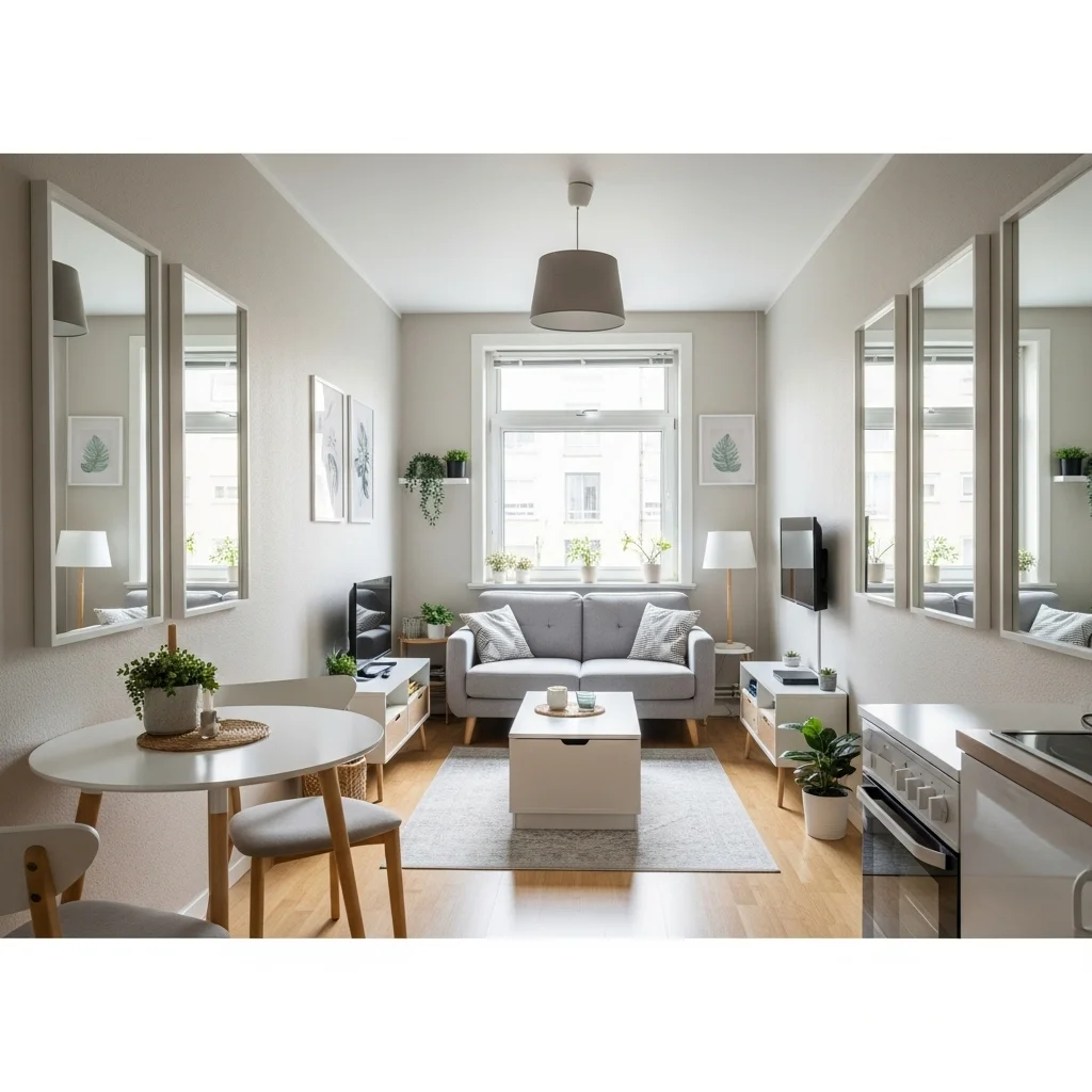 Mirror Placement for Illusion of Space