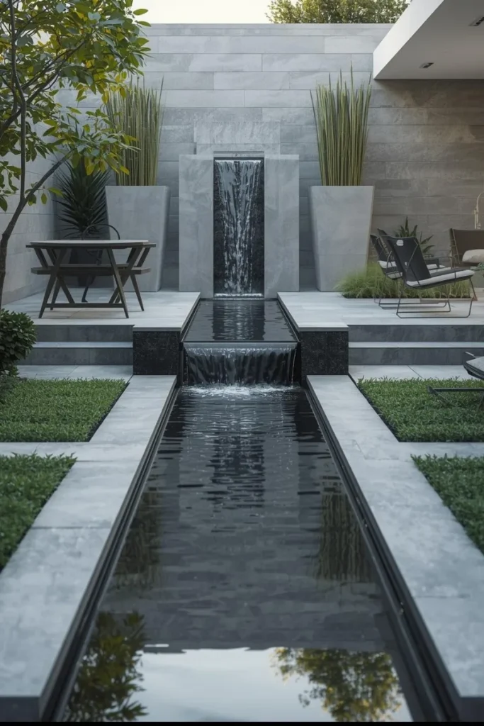 Modern Minimalist Garden Waterfall
