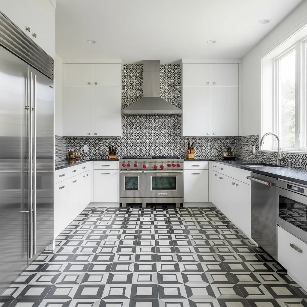 Monochrome Patterned Backsplash