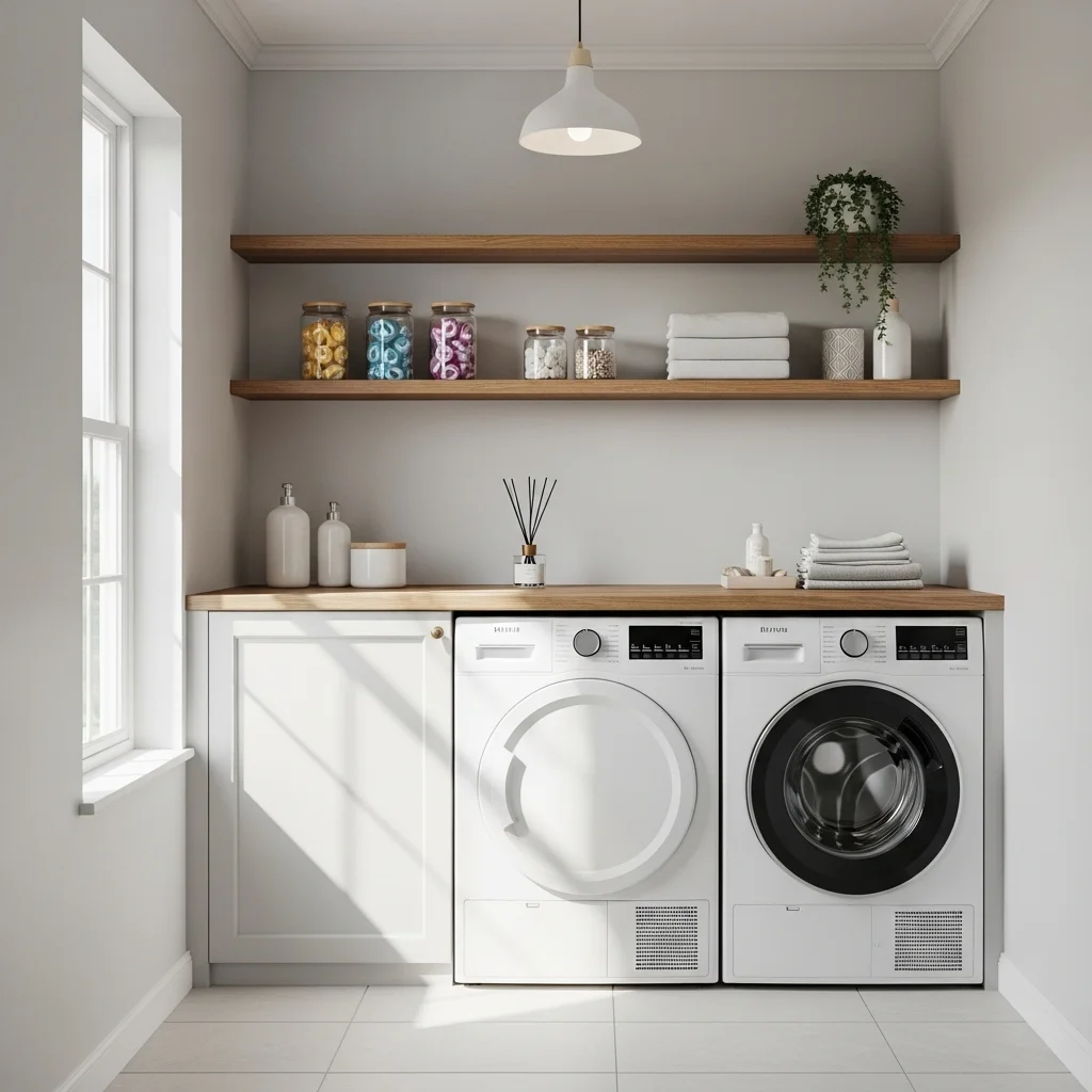 Overhead Shelving for Laundry Essentials