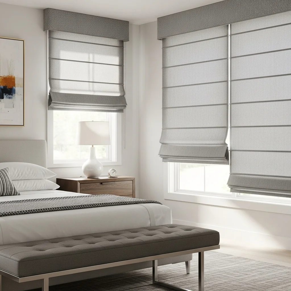 Patterned Roman Shades for Sleek Style