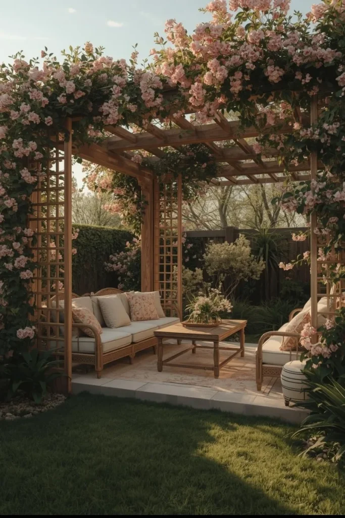Pergola with Trellis Sides