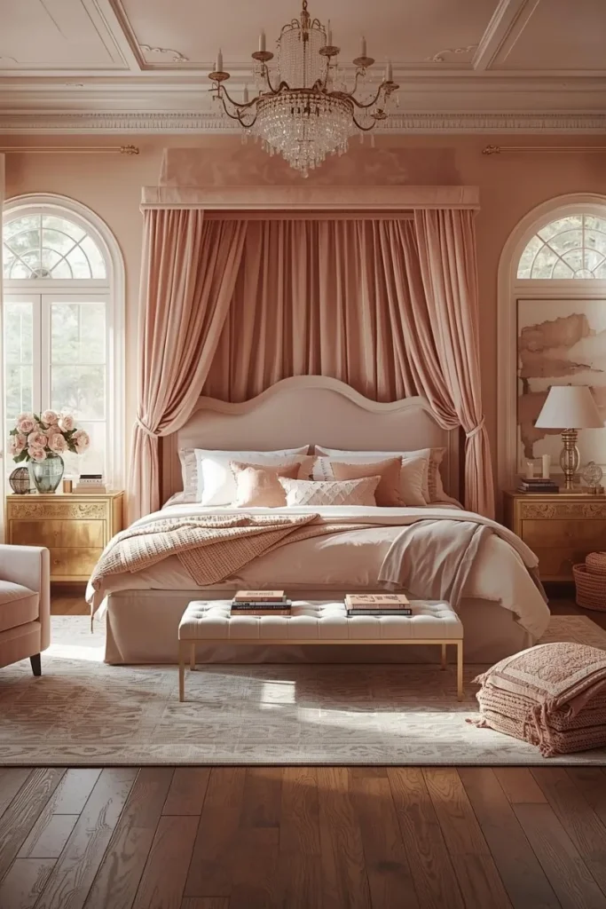 Pink Canopy Bed for Elegance