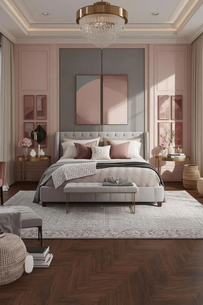 Pink and Gray Modern Combination