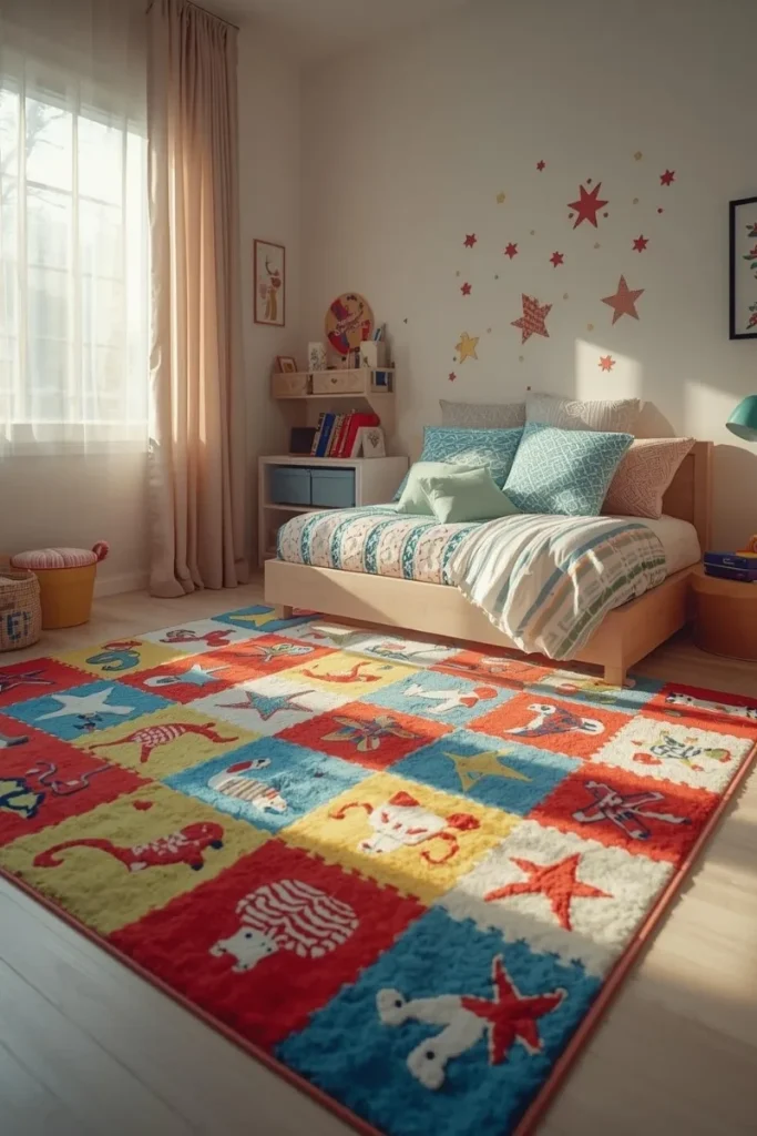 Playful Patterned Rugs for Kids’ Bedrooms