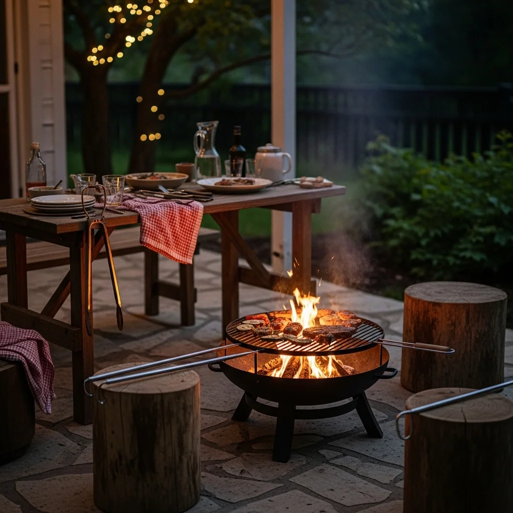 Portable Fire Pit for Cooking