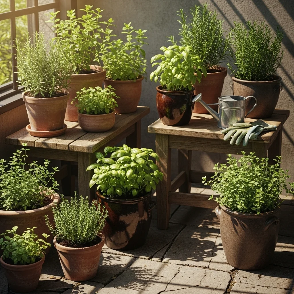 Potted Patio Herb Garden