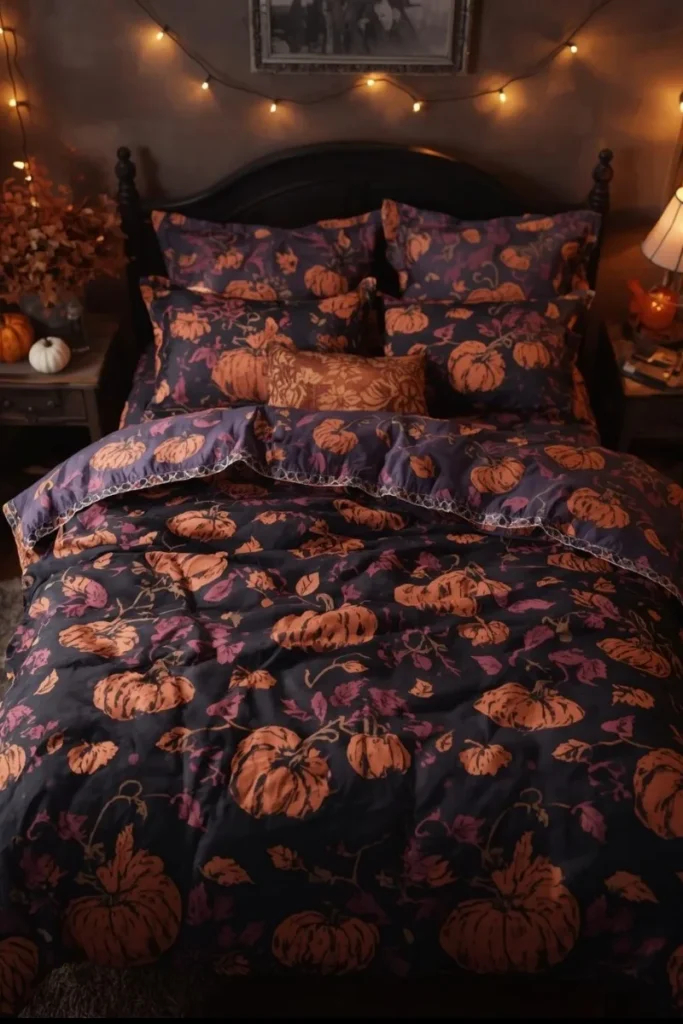 Pumpkin-Themed Bedding