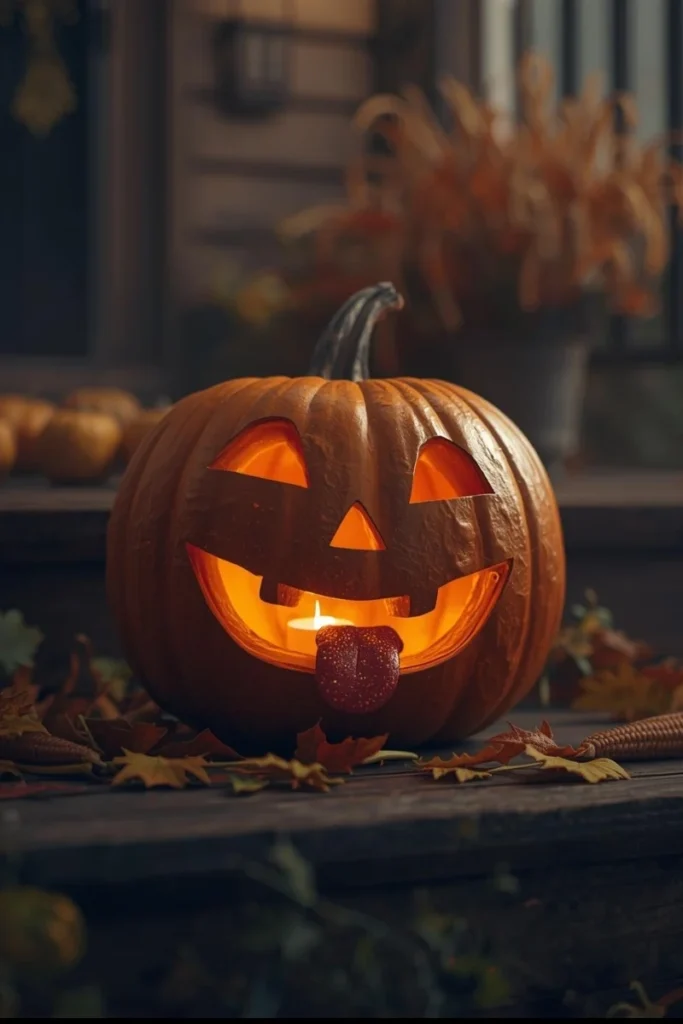 Pumpkin with Tongue Out