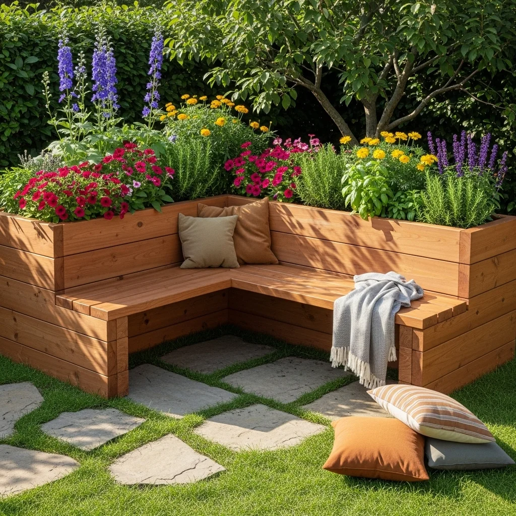  Raised Garden Bed with Seating