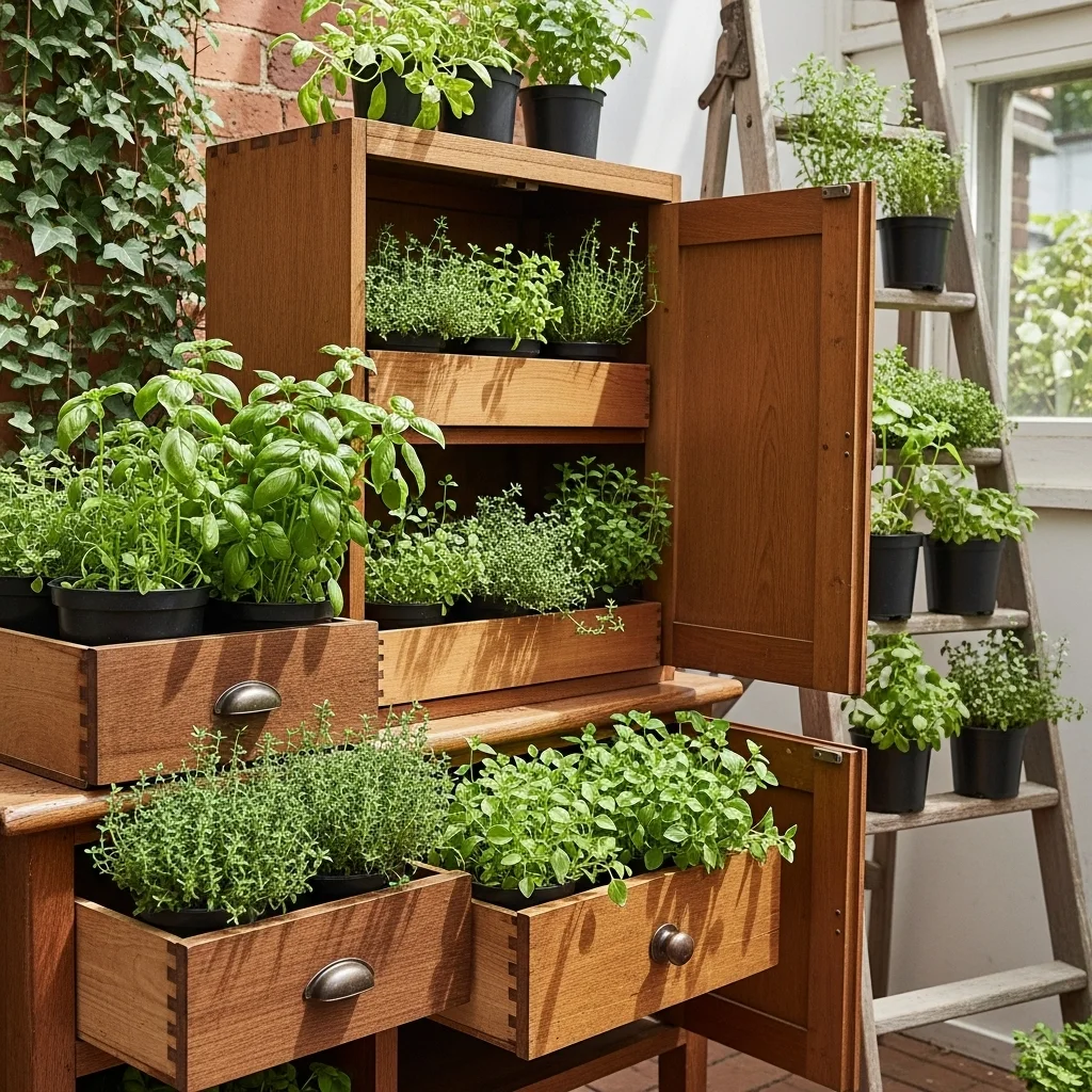  Repurposed Furniture Herb Garden