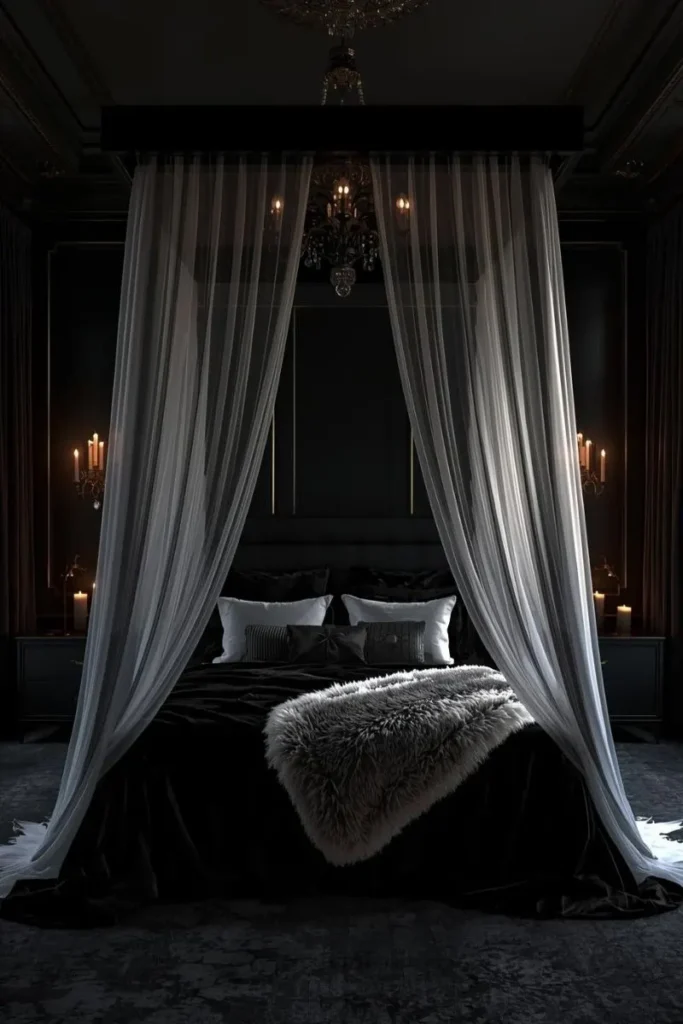 Romantic Black Canopy Bed