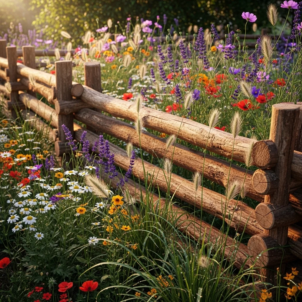 Rustic Log Fence