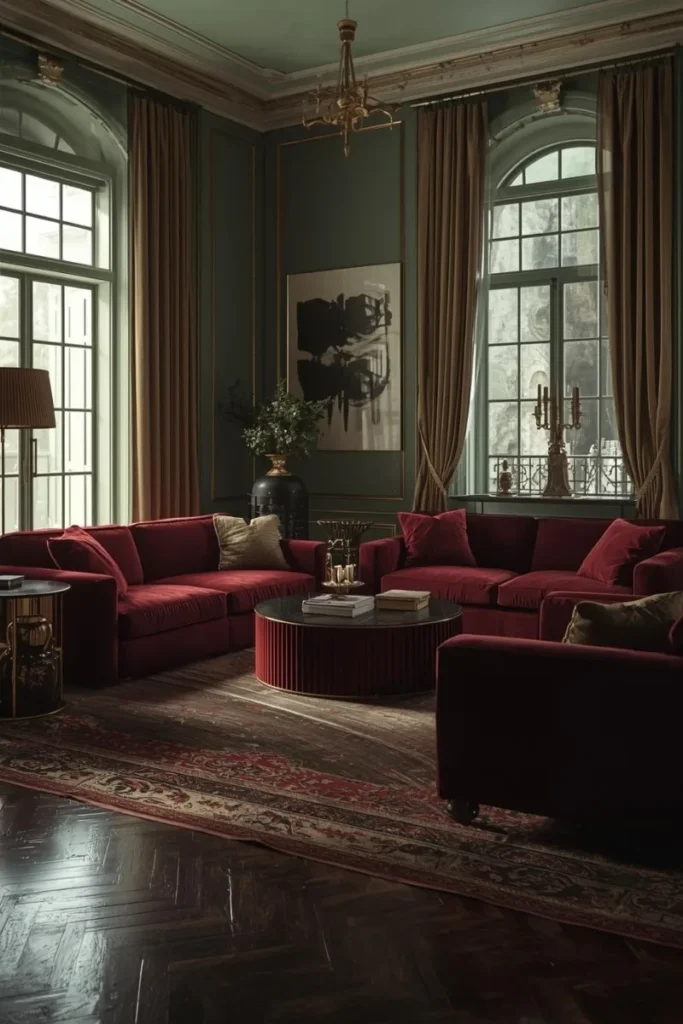  Sage Green and Burgundy for Dramatic Contrast