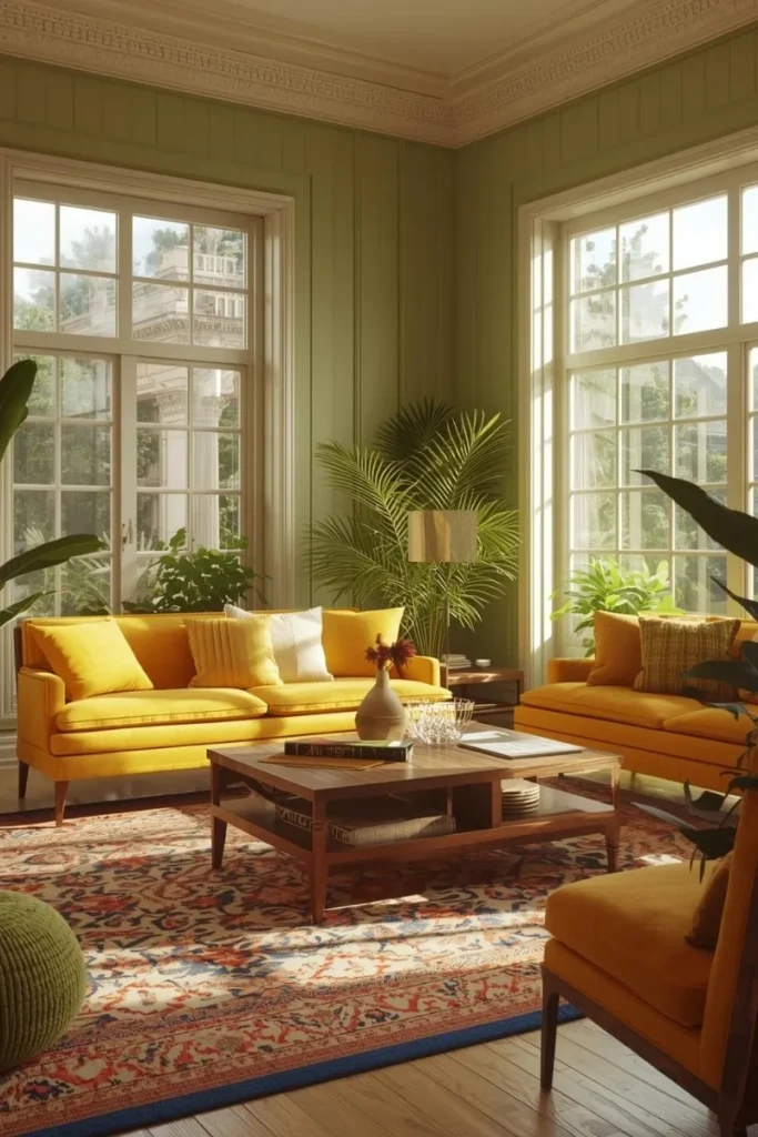  Sage Green and Mustard Yellow for Warm Energy