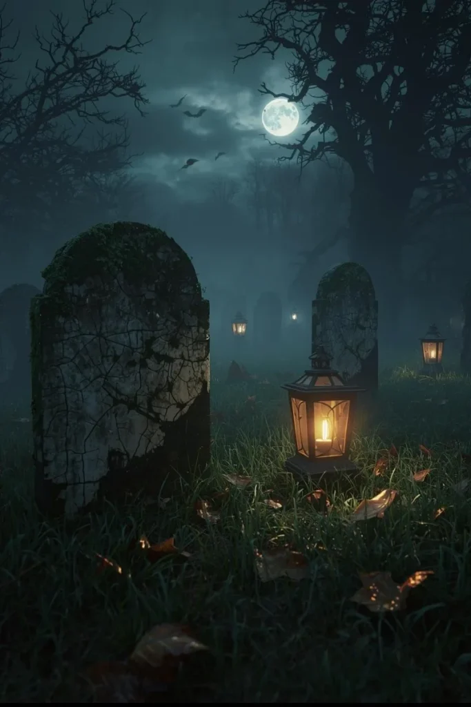 Spooky Graveyard Scene