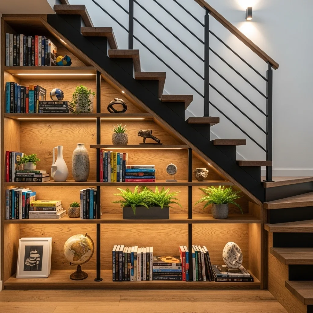 Staircase Built-In Shelving