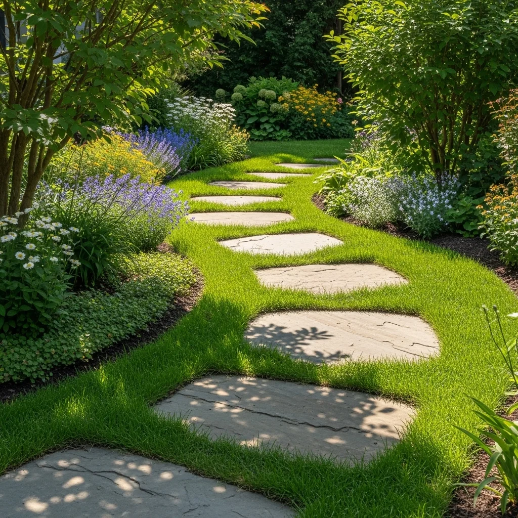 Stepping Stones in Grass