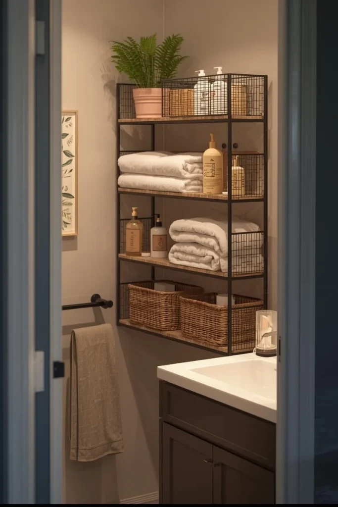 Tiered Baskets on Shelves