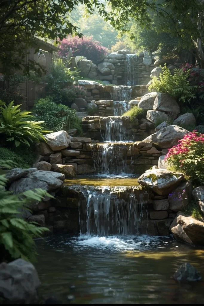 Tiered Stone Waterfall