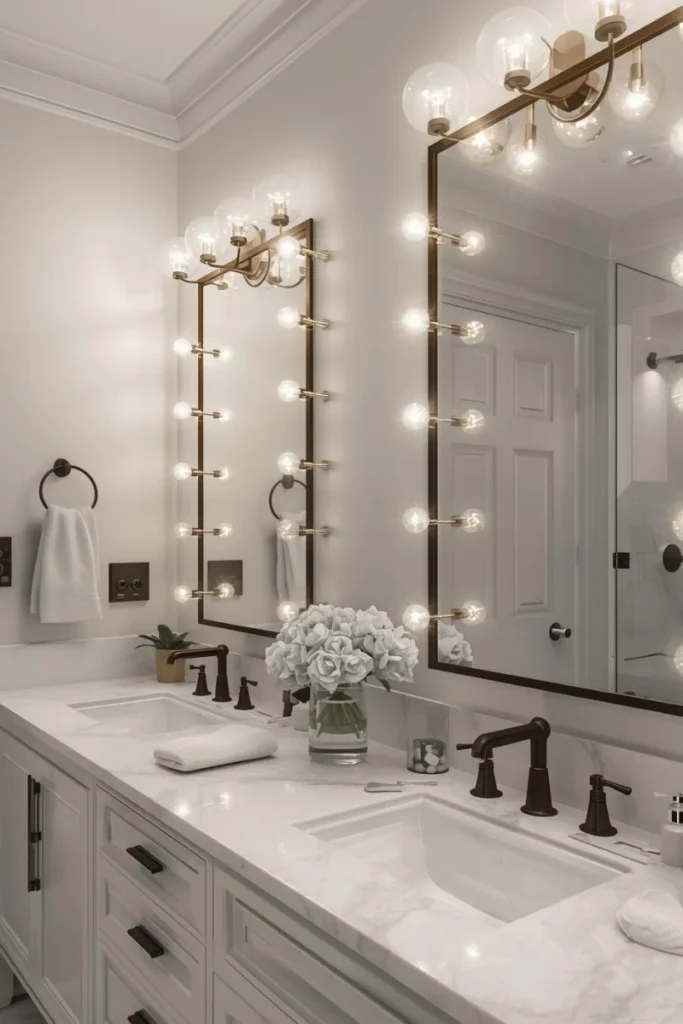  Lighted Vanity Mirrors with Hollywood Bulbs