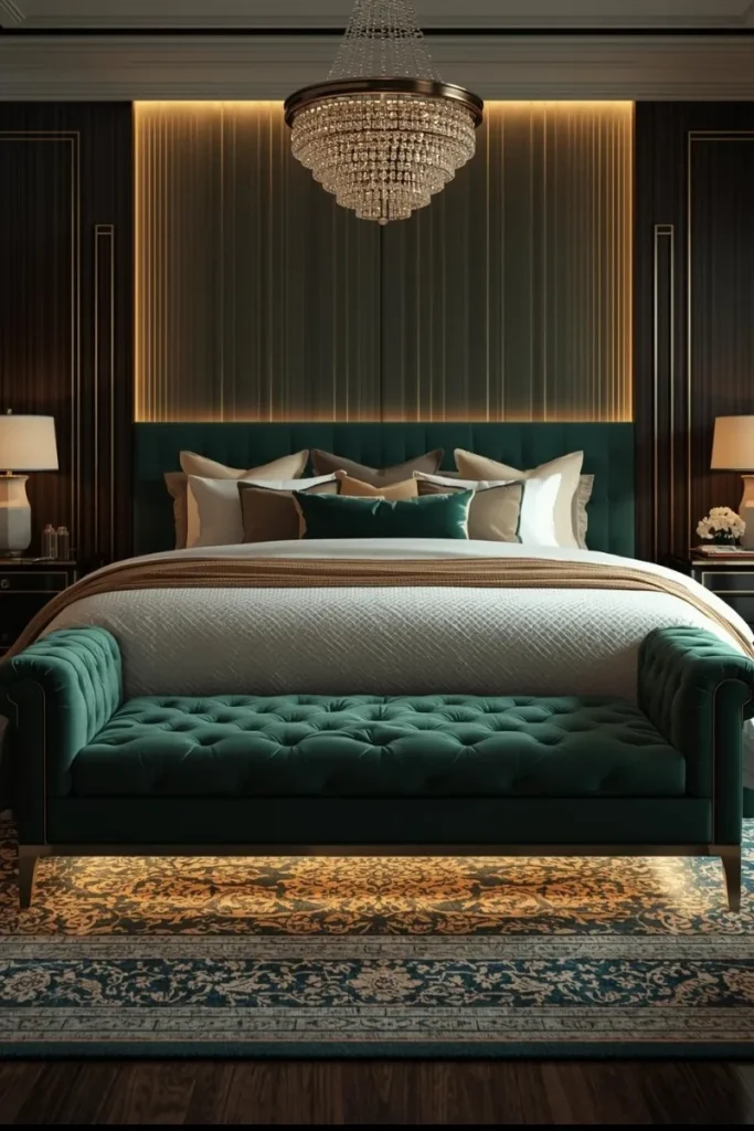 Upholstered Tufted Bench with Storage