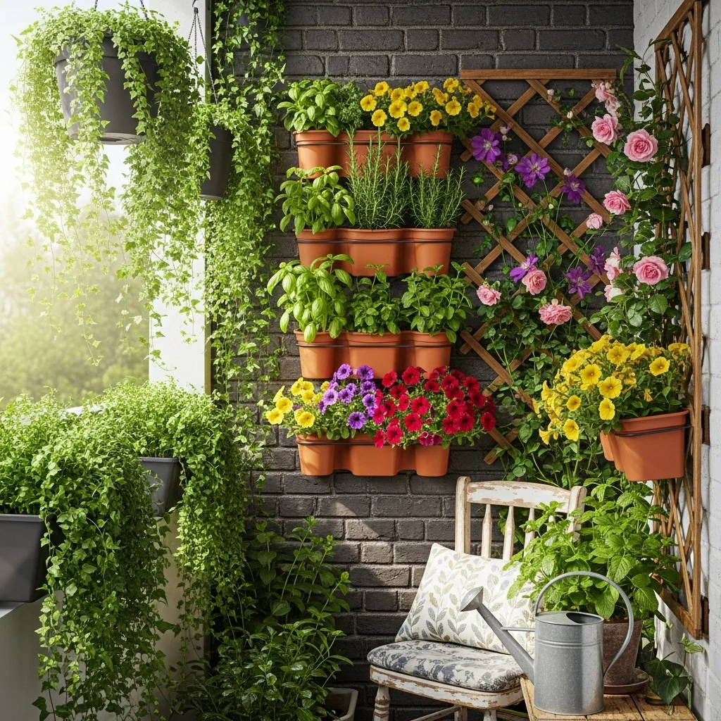 . Vertical Balcony Garden