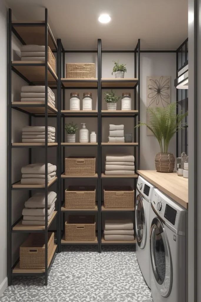Vertical Shelving Units. Corner Storage Solution