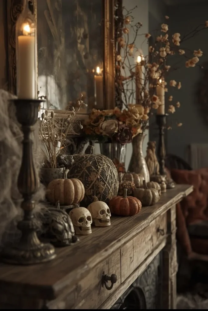 Vintage Halloween Mantel
