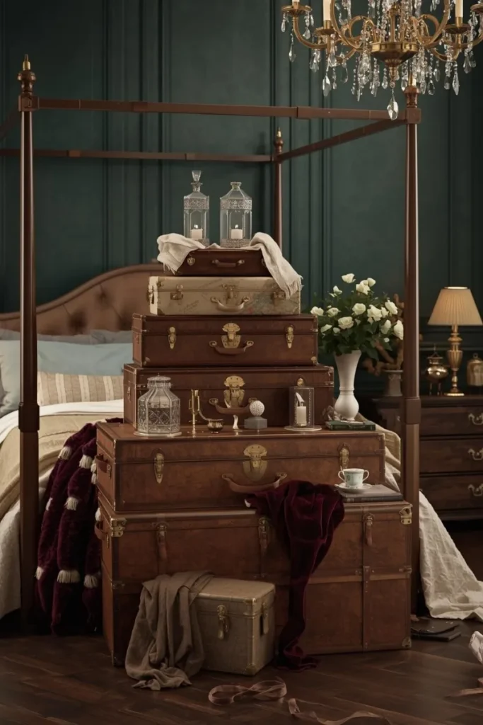 Vintage Trunks and Suitcases as Storage