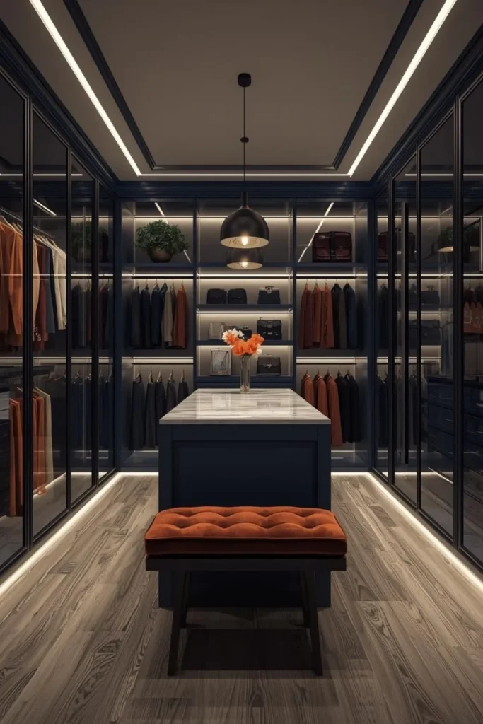  Walk-In Wardrobe with Glass Doors