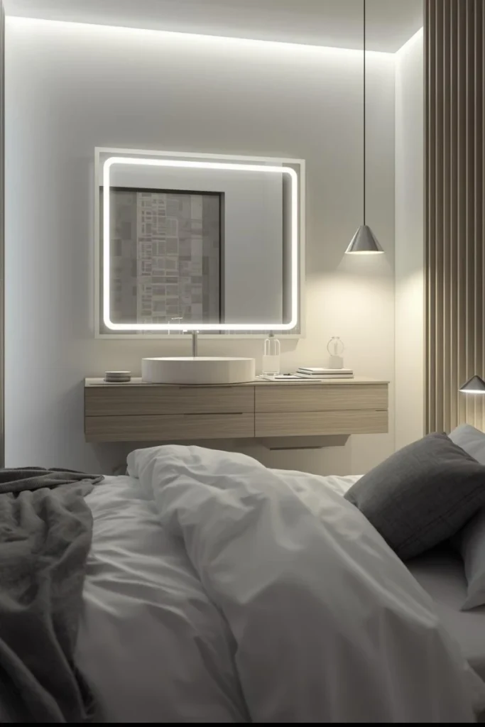 Wall-Mounted LED Mirror
