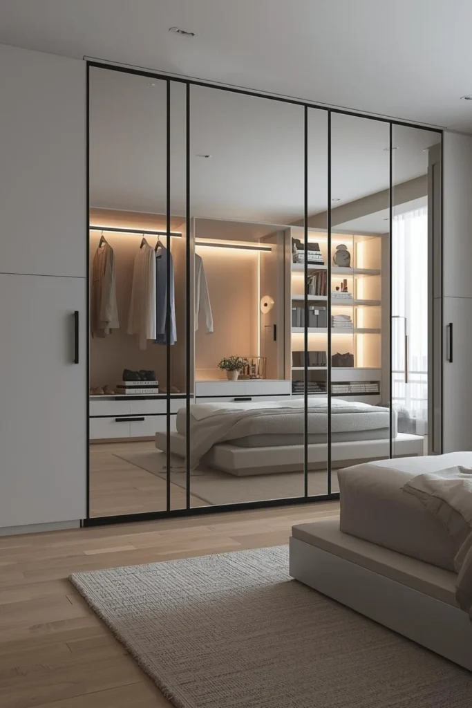 Wardrobe with Sliding Mirror Panels