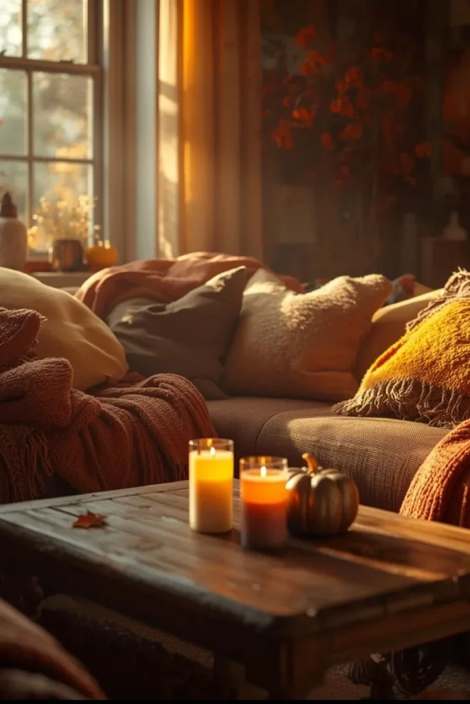 fall decor ideas Warm Throw Blankets and Pillows