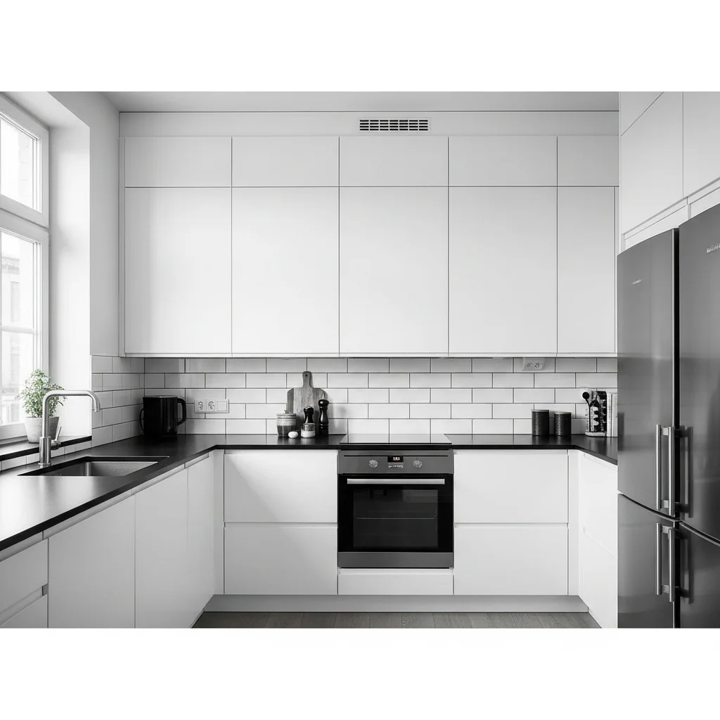 White Subway Tile with Black Grout