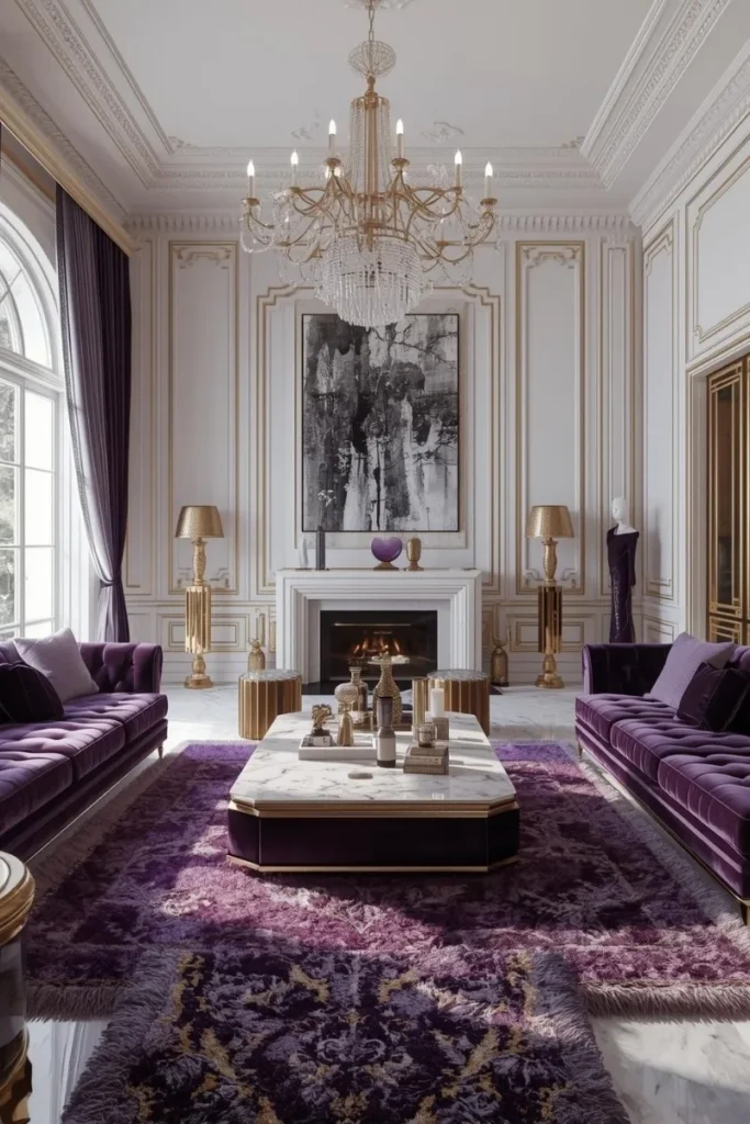  White and Purple for Luxurious Flair