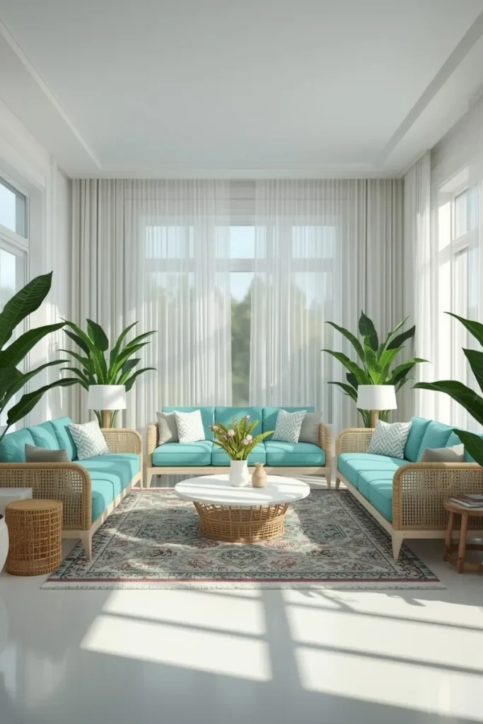 White and Turquoise for Refreshing Energy