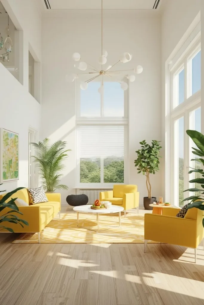 White and Yellow for Cheerful Energy