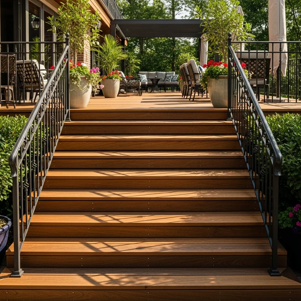 Wide Deck Stairs for a Grand Feel