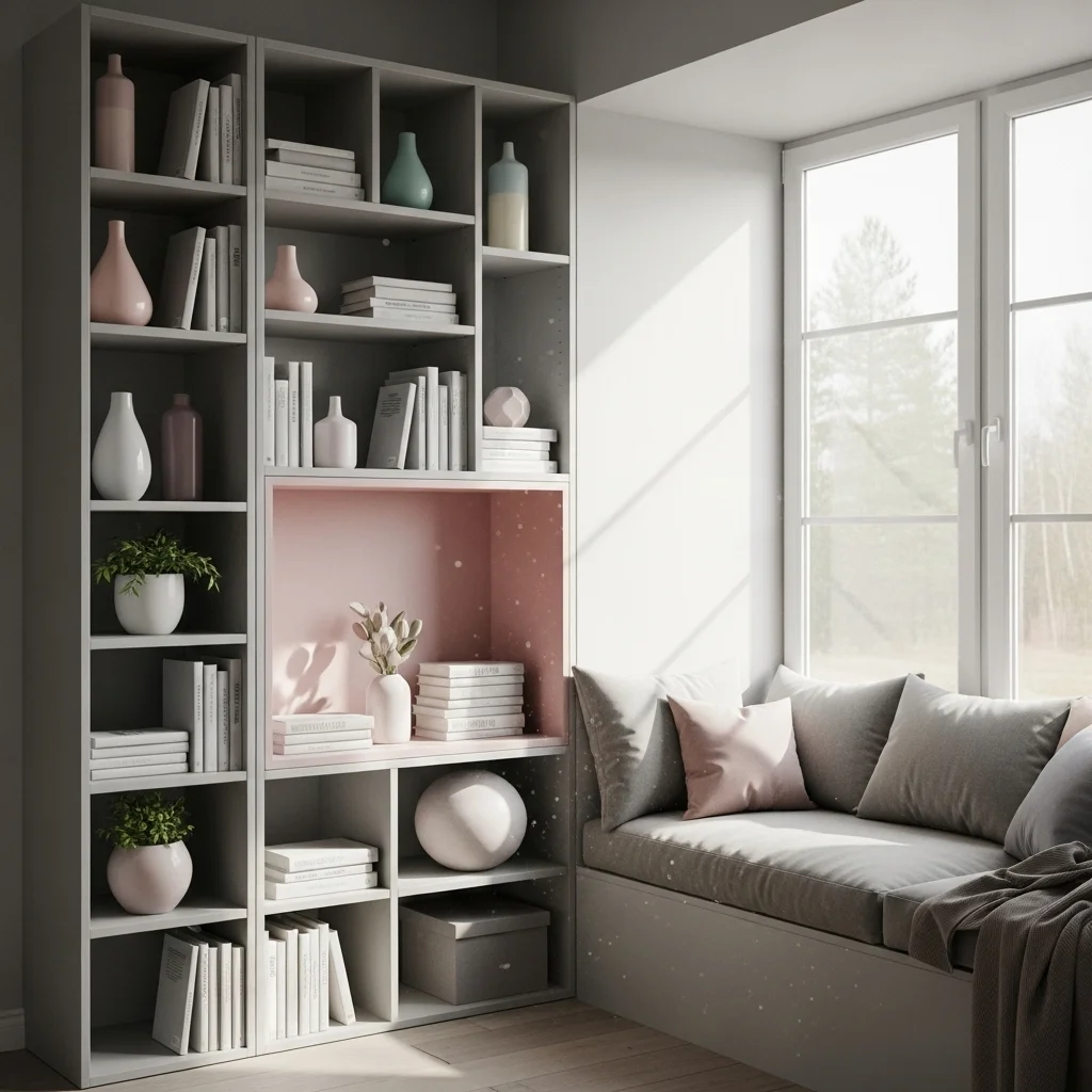 Window Seat with Built-In Shelving