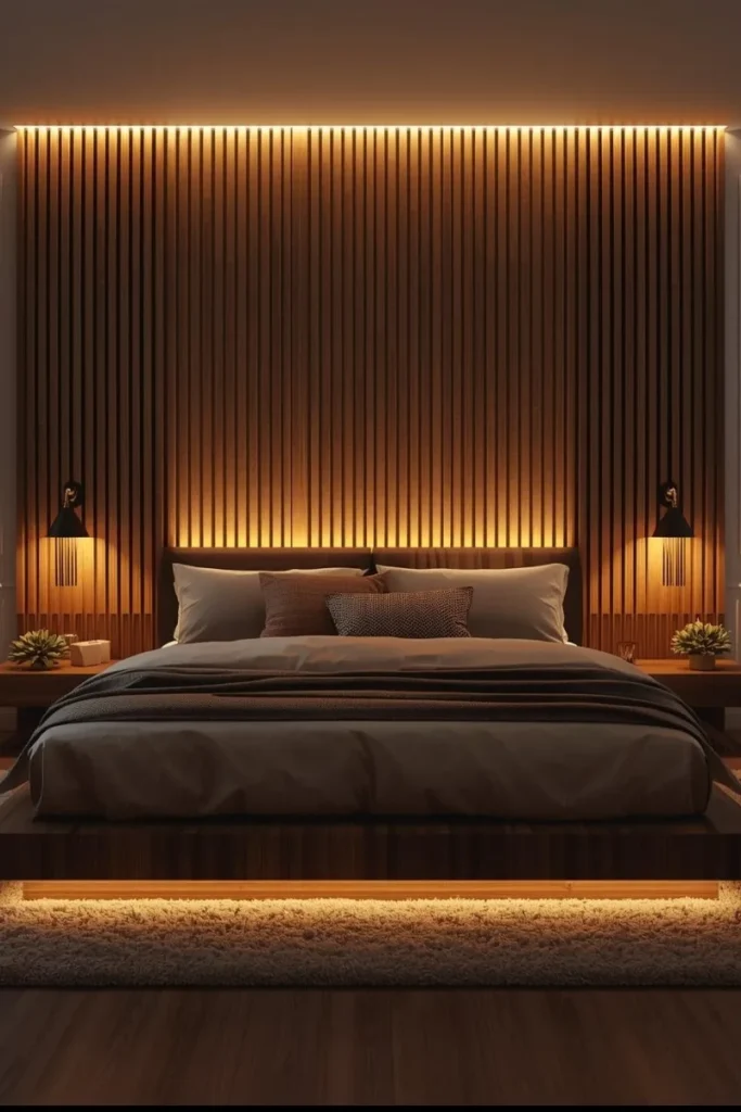 Wooden Slat Headboard