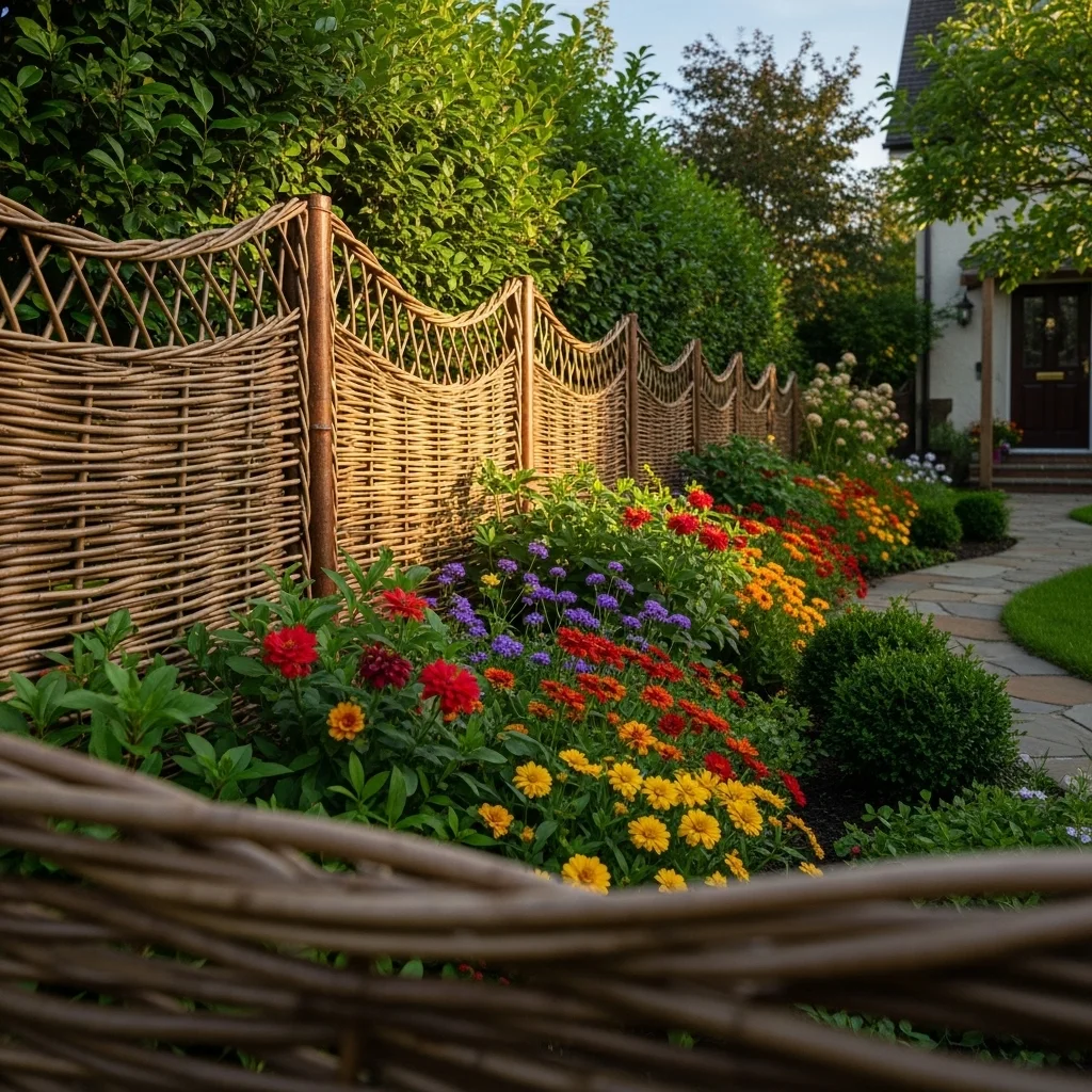 Woven Willow or Bamboo Fence