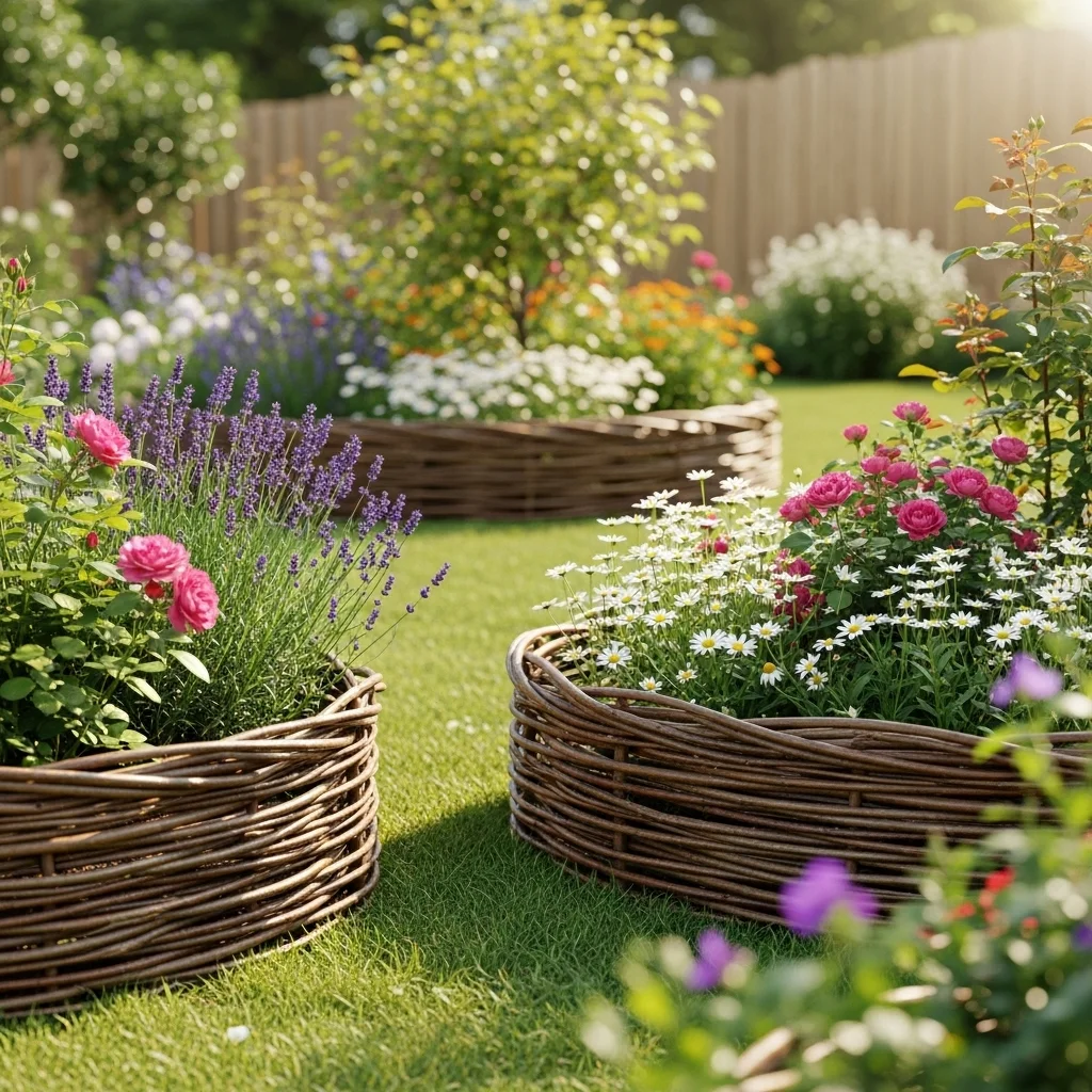 Woven Willow or Branch Edging