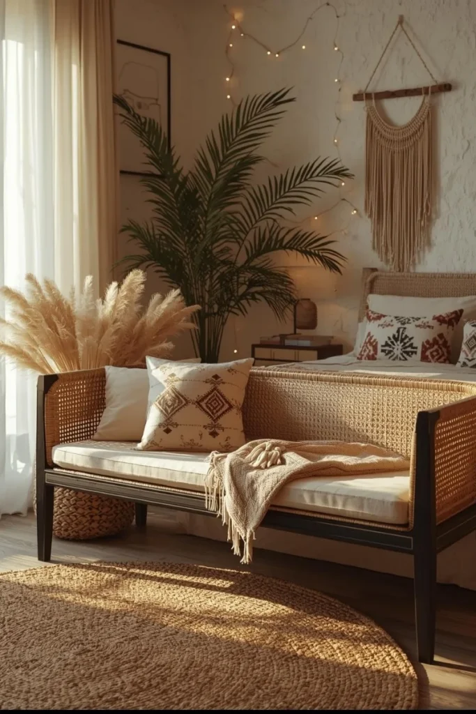 Woven or Rattan Bench