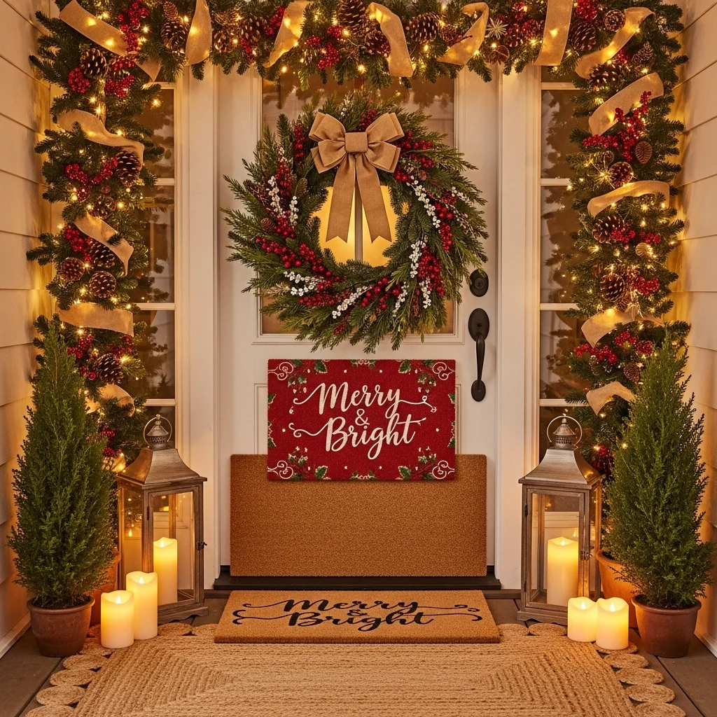 A Warm and Inviting Christmas Entryway