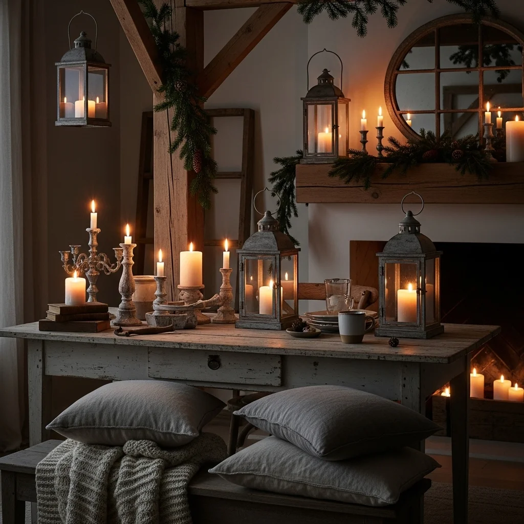 Antique Lanterns and Candle Holders