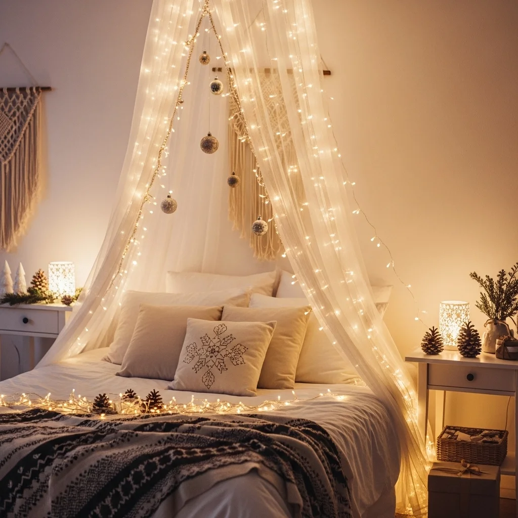 Bedroom Fairy Light Canopy