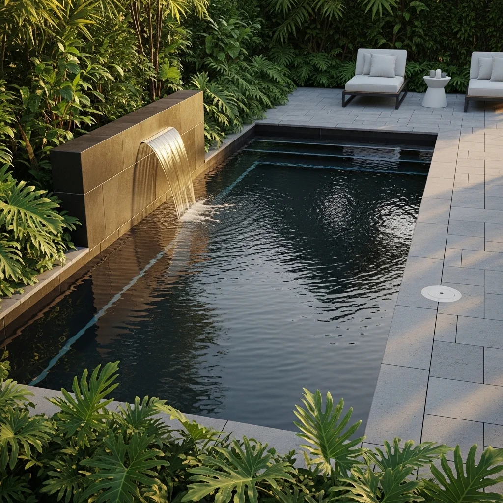 Black Tile Modern Plunge Pool