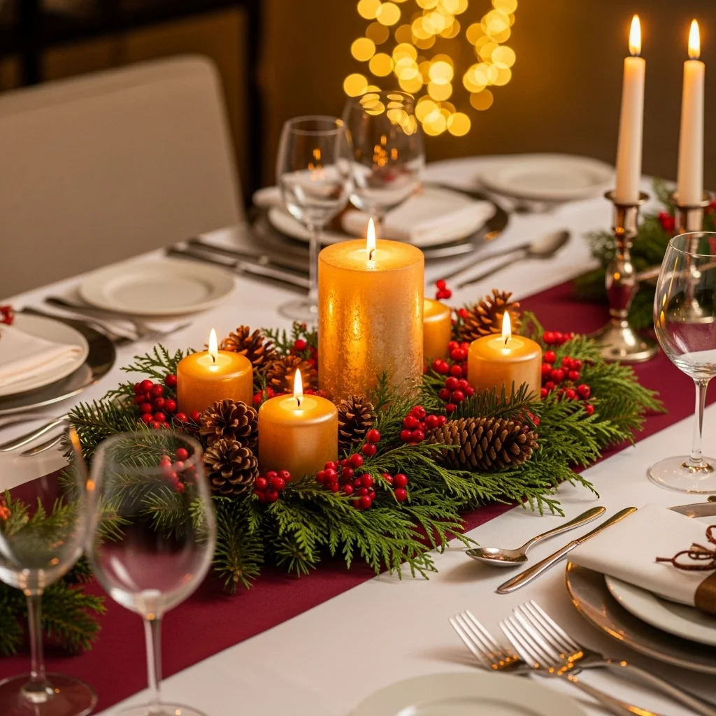  Candle Rings Around a Central Pillar
