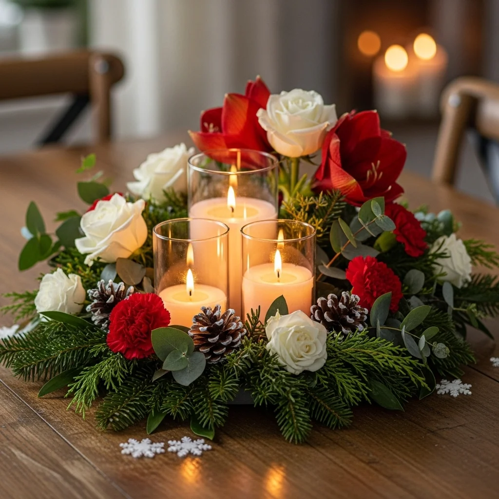 Candle and Floral Combo